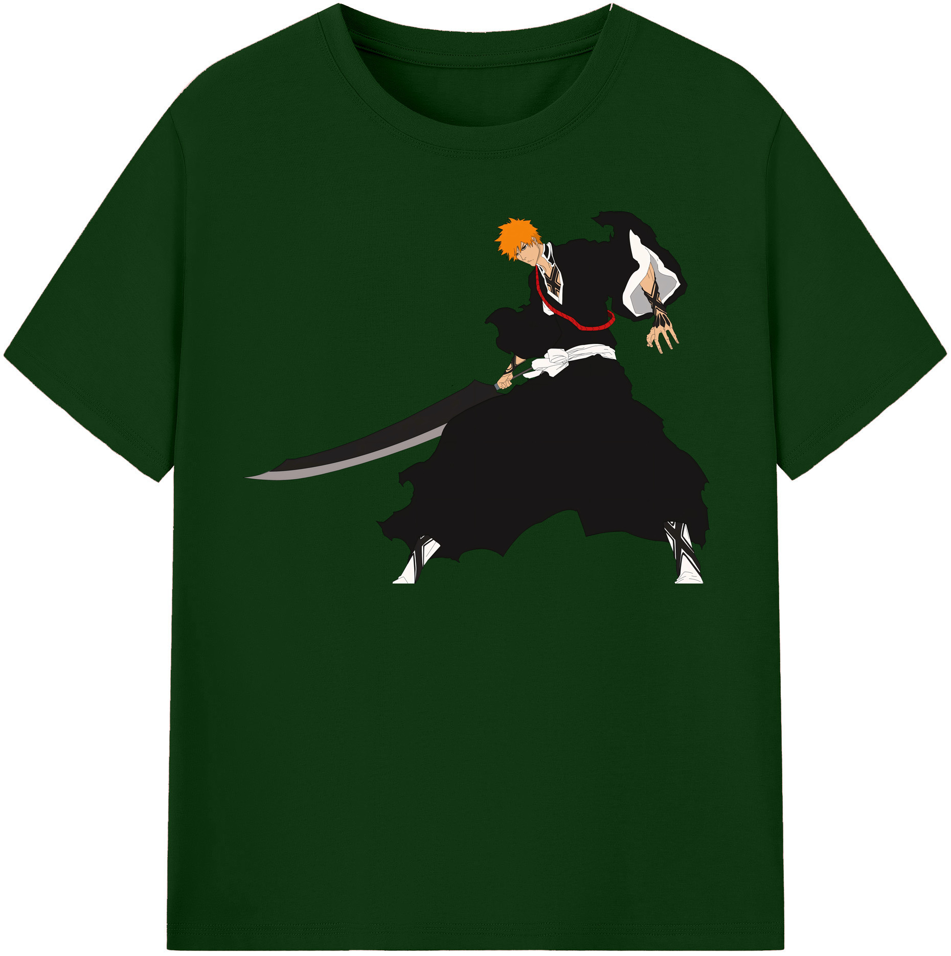 （画像用） ブリーチ 黒崎一護（くろさき いちご）BLEACH Kurosaki Ichigo 綿100％半袖Tシャツ（フロントプリント）